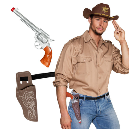 E-Carnavalskleding.nl Cowboy pistool met holster Revo