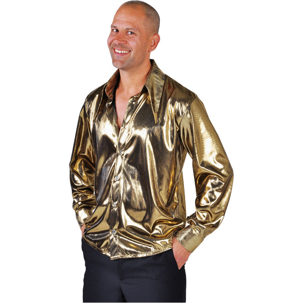 E-Carnavalskleding.nl Gouden overhemd blouse heren