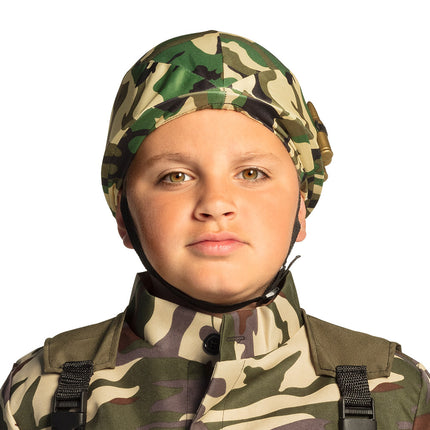 E-Carnavalskleding.nl Kinderhelm Militair leger camouflage