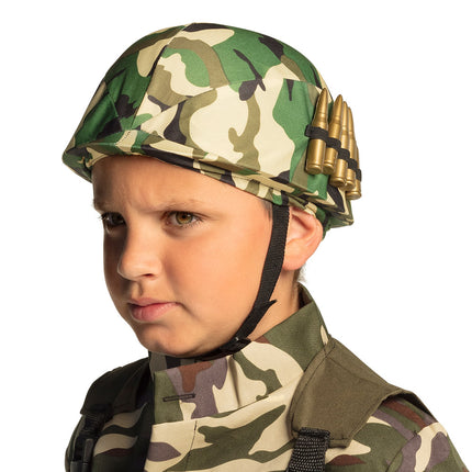 E-Carnavalskleding.nl Kinderhelm Militair leger camouflage