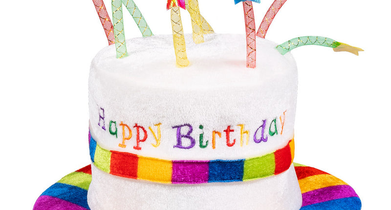 E-Carnavalskleding.nl Kinderhoed Rainbow cake 'Happy Birthday'