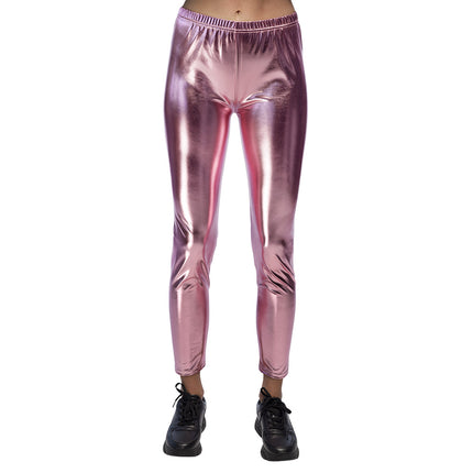 E-Carnavalskleding.nl Legging Metallic roze