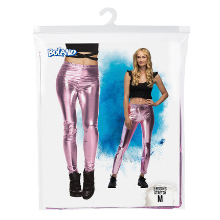 E-Carnavalskleding.nl Legging Metallic roze