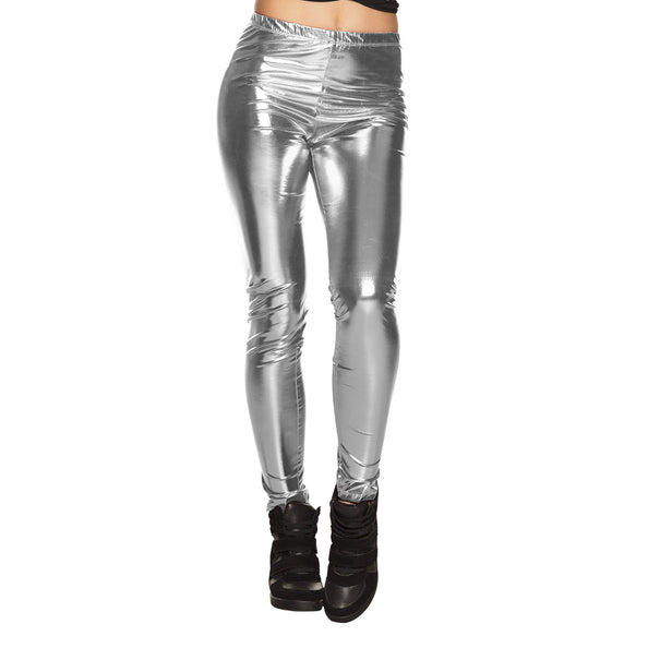 E-Carnavalskleding.nl Legging Metallic zilver Aimee