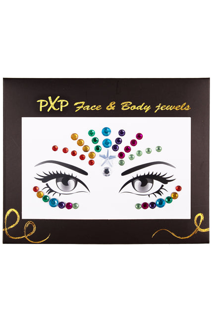 E-Carnavalskleding.nl PXP Face & Body juweel Rainbow Dream