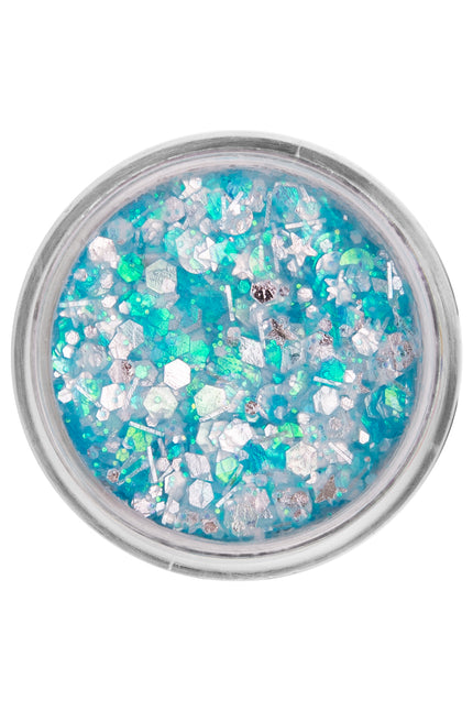 E-Carnavalskleding.nl PXP Pressed chunky glitter creme turquois candy 10 ml