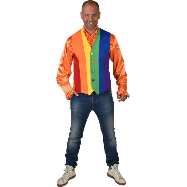 E-Carnavalskleding.nl Regenboog vestje heren