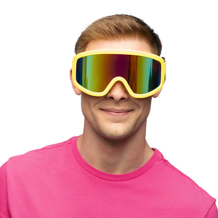 E-Carnavalskleding.nl Skibril neon geel unisex