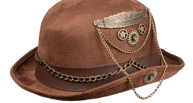 E-Carnavalskleding.nl Steampunk bolhoed ketting tandwielen