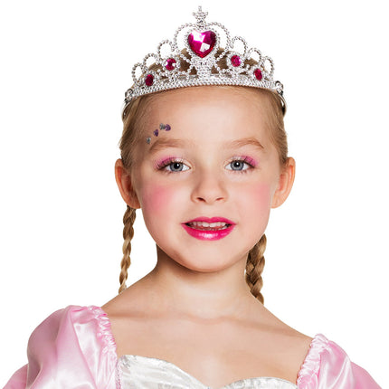 E-Carnavalskleding.nl Tiara Grace prinsessen kroon roze