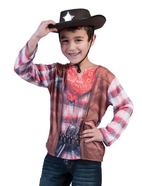 e-carnavalskleding-SYK 3D Shirt Cowboy voor kinderen