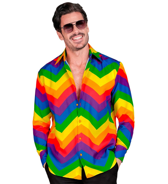 e-carnavalskleding-SYK Blouse regenboog unisex Ella