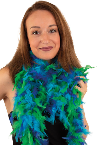 e-carnavalskleding-SYK Boa donker blauw/licht blauw/groen