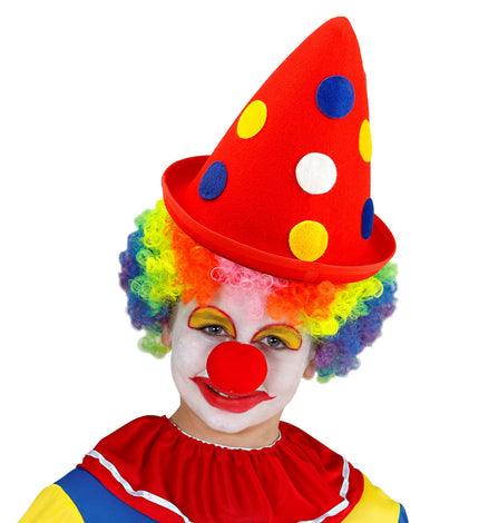 e-carnavalskleding-SYK Clownshoed rood met stippen