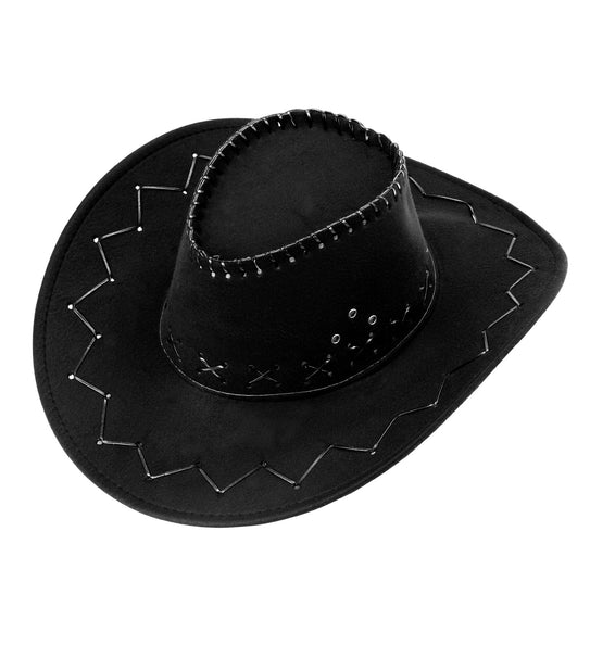 e-carnavalskleding-SYK Cowboyhoed Suede Zwart