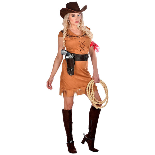 e-carnavalskleding-SYK Cowgirl kostuum bruin