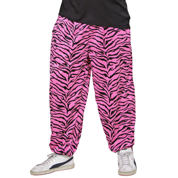 e-carnavalskleding-SYK Disco broek roze zebra print