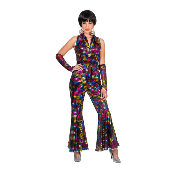 e-carnavalskleding-SYK Disco Jumpsuit Amber met glitters