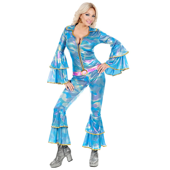 e-carnavalskleding-SYK Disco queen jumpsuit blauw