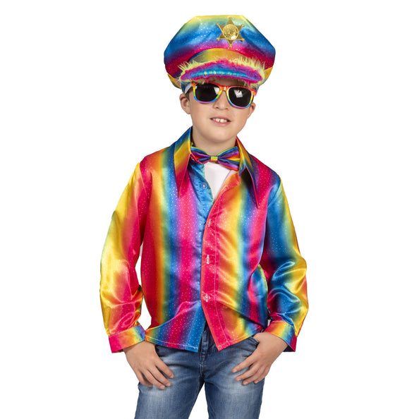 e-carnavalskleding-SYK Disco shirt Stijn regenboogkleuren