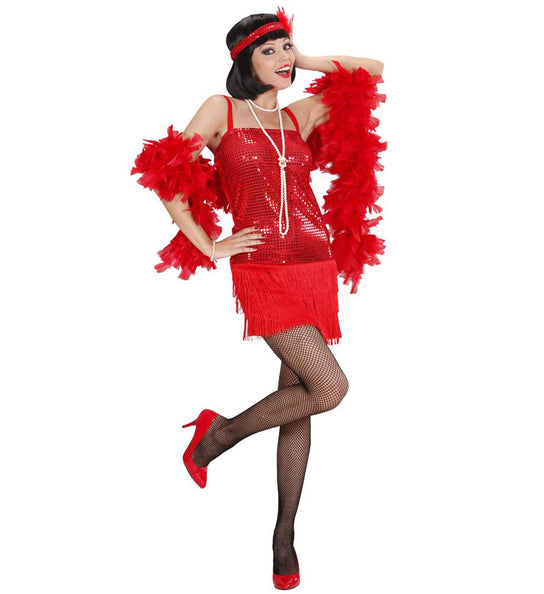 e-carnavalskleding-SYK Flapper Jurk Rood