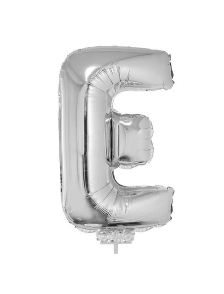 e-carnavalskleding-SYK Folie ballon letter E Zilver