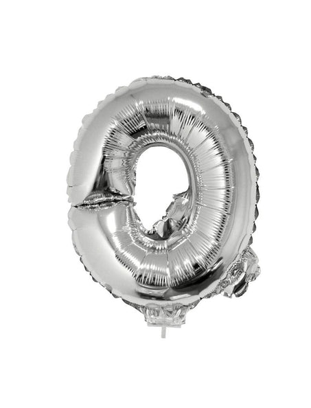 e-carnavalskleding-SYK Folie ballon letter Q Zilver