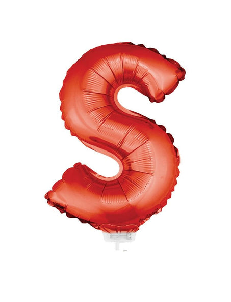 e-carnavalskleding-SYK Folie ballon letter S Rood