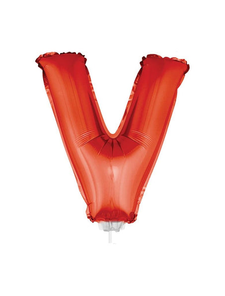 e-carnavalskleding-SYK Folie ballon letter V Rood