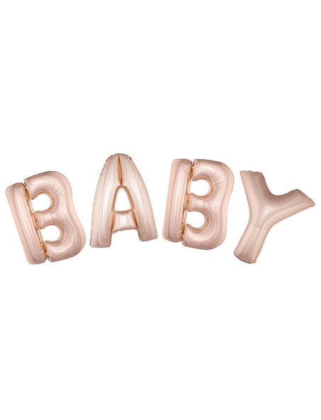 e-carnavalskleding-SYK Folie ballonnen set BABY met roze letters