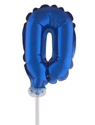 e-carnavalskleding-SYK Folieballon 13 cm op stokje blauw