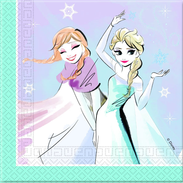 e-carnavalskleding-SYK Frozen Sparkle papieren servetten 20 stuks 33x33cm