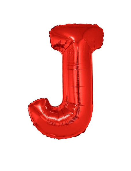 e-carnavalskleding-SYK Grote folie ballon letter J Rood