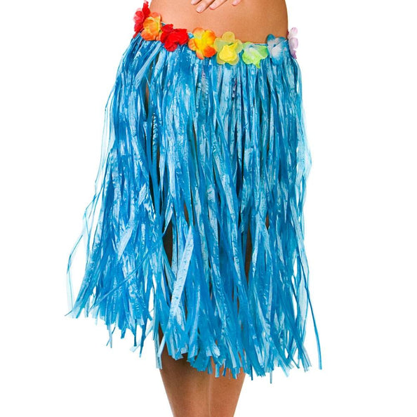 e-carnavalskleding-SYK Hawaii rok blauw stro