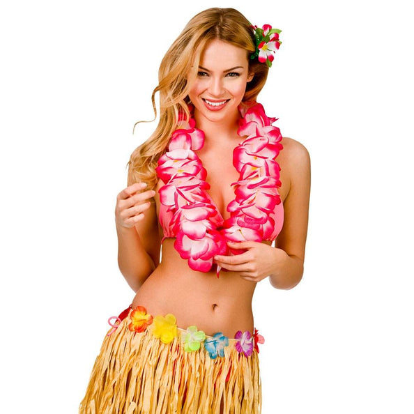 e-carnavalskleding-SYK Hawaii slinger roze bloemen (11.5cm)