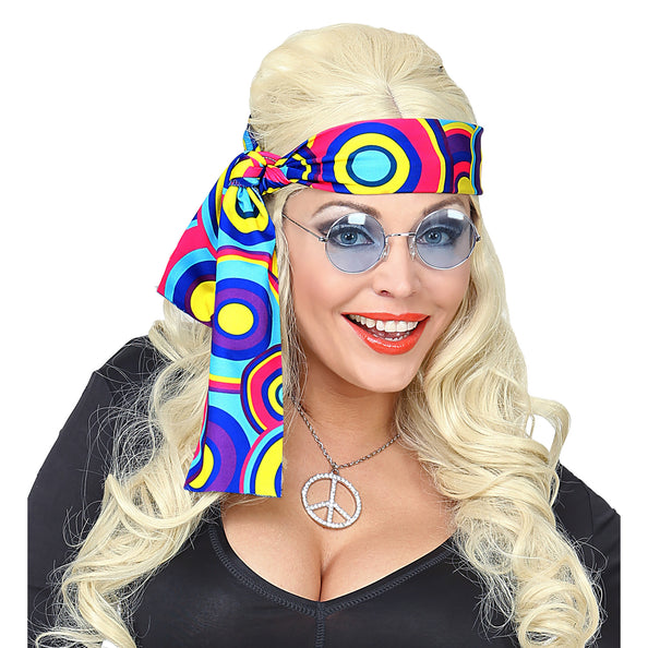 e-carnavalskleding-SYK Hippie hoofdband blauw tinten