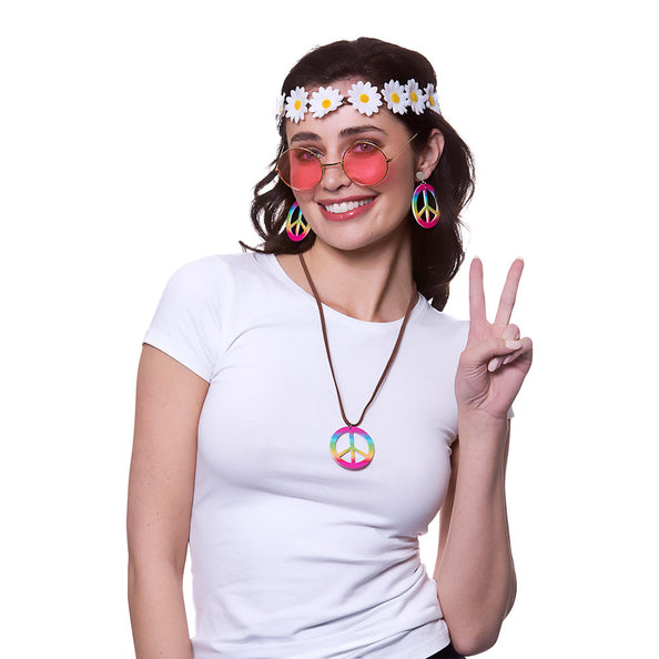 e-carnavalskleding-SYK Hippie verkleed set Daisy 4-dlg