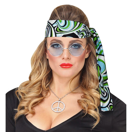 e-carnavalskleding-SYK Hoofdband hippie blauw groen