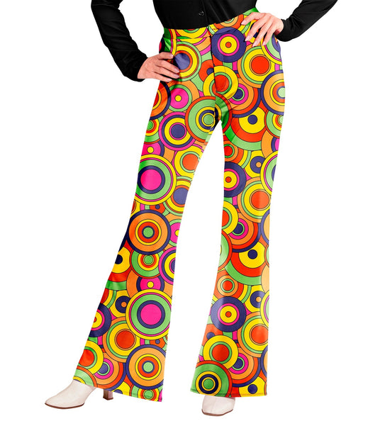 e-carnavalskleding-SYK Jaren 70 broek groovy cirkels dames