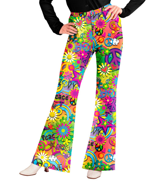 e-carnavalskleding-SYK Jaren 70 broek love&peace dames