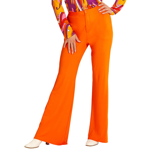 e-carnavalskleding-SYK Jaren 70 disco broek Groovy oranje