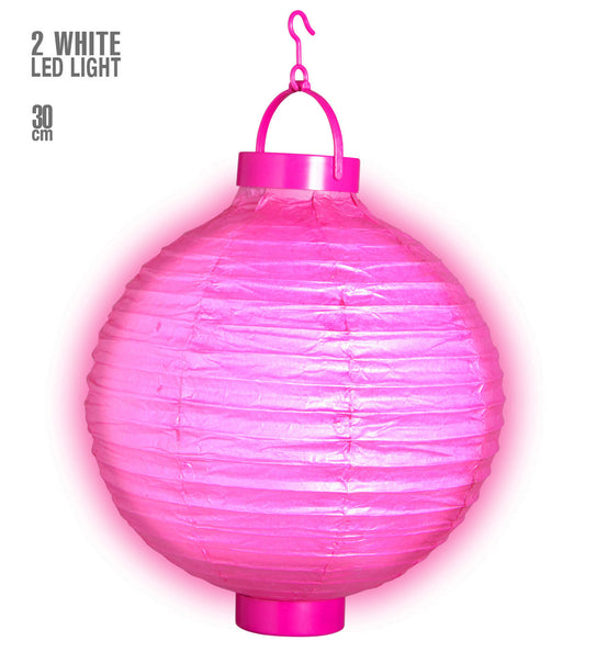 e-carnavalskleding-SYK Lampion Met Licht 30Cm Roze