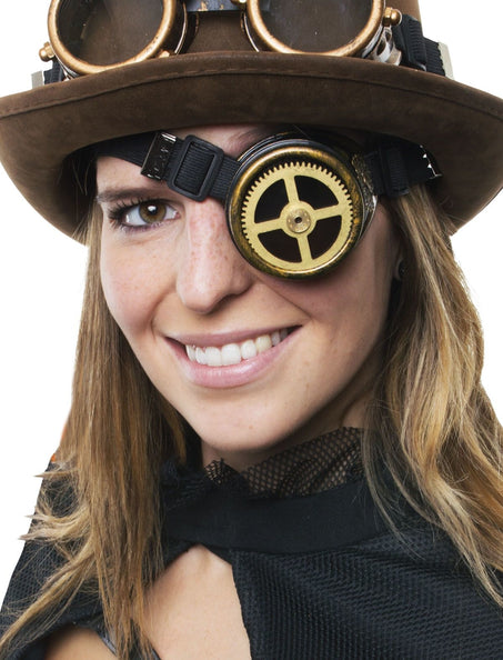 e-carnavalskleding-SYK Monocle steampunk bril met tandwiel