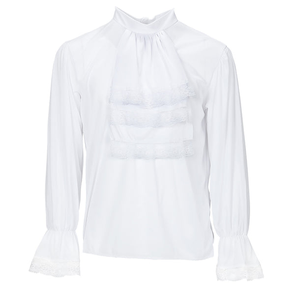 e-carnavalskleding-SYK Mozart blouse wit met jabot