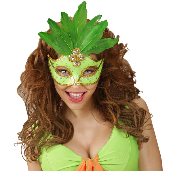 e-carnavalskleding-SYK Neon groen Braziliaans oogmasker