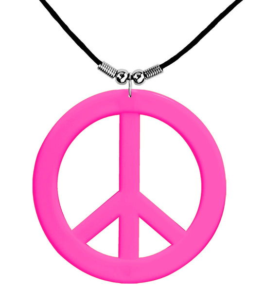 e-carnavalskleding-SYK Neon Hippie Ketting Rosa Roze