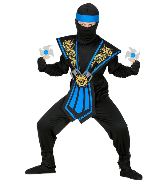 e-carnavalskleding-SYK Ninja pak kinderen Kombat blauw