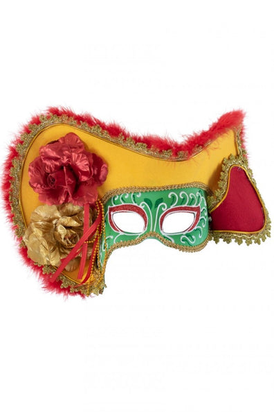 e-carnavalskleding-SYK Oogmasker dames venetie rood/geel/groen