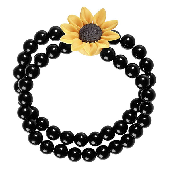 e-carnavalskleding-SYK Parel armband hippie met bloem