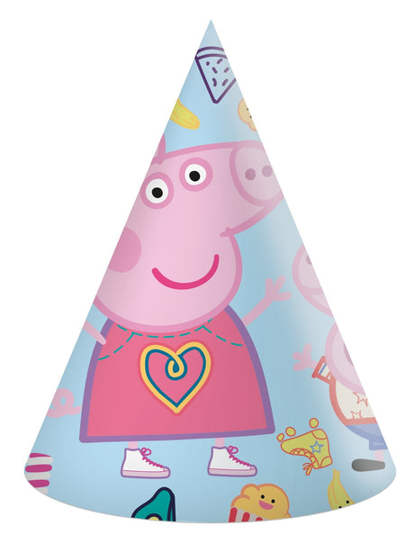 e-carnavalskleding-SYK Peppa Pig  hoedjes kinderfeest 6 stuks